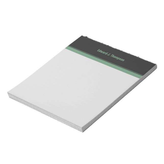 Grau grüne einfache Grenze Notizblock (Rotiert)