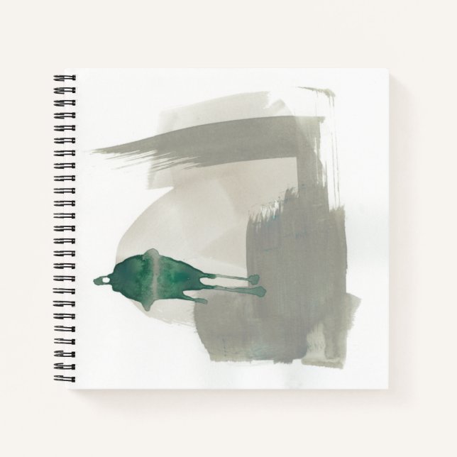 Grau-Grüne Gesten Notizbuch (Vorderseite)