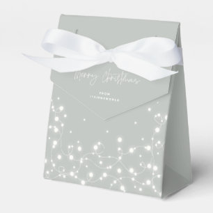 Grau-grüne weihnachtliche funkelnde Lichter Geschenkschachtel