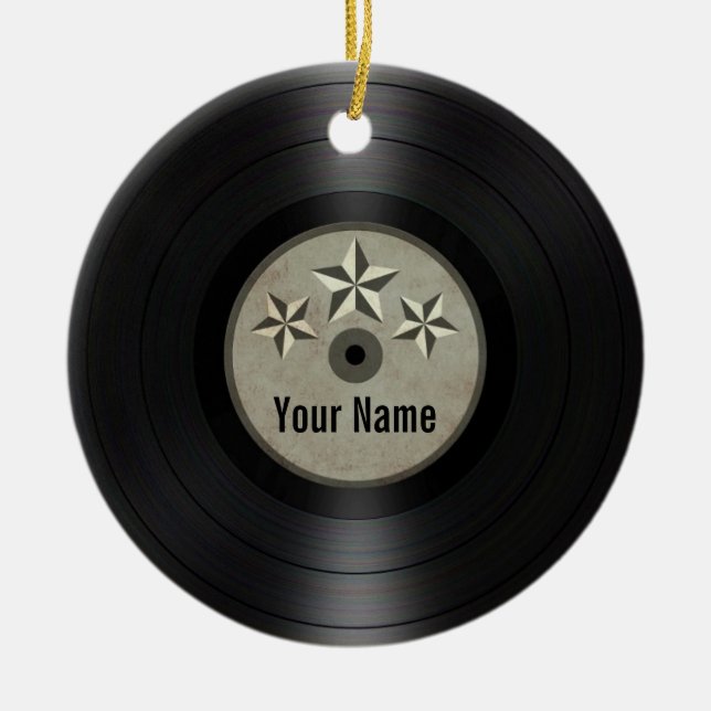 Grau hat personalisiertes Vinylrekordalbum in der Keramikornament (Vorne)