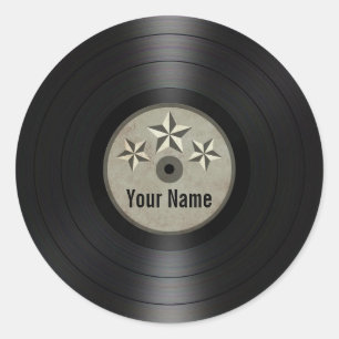 Grau hat personalisiertes Vinylrekordalbum in der Runder Aufkleber