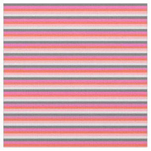 Grau, Hot Pink, Rot, Light Pink & Lavendel Streife Stoff