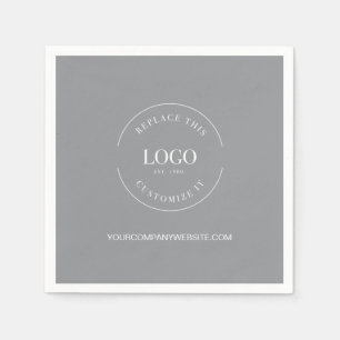 Grau Ihr Logo hier Firmenwebsite Custom Serviette