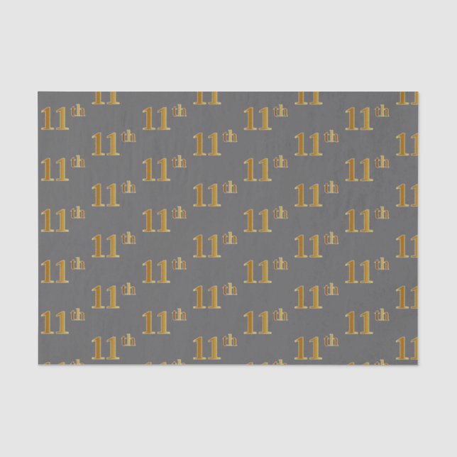 Grau, Imitate Gold 11. (Elfte) Event Tissue Paper Seidenpapier (Vorderseite)