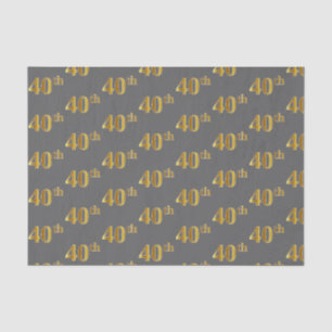 Grau, Imitate Gold 40. (40.) Event Tissue Paper Seidenpapier