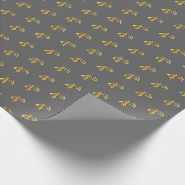 Grau, Imitate Gold 4. (4.) Event Wrapping Paper Geschenkpapier (Ecke)