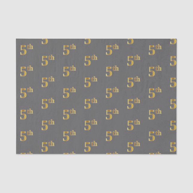 Grau, Imitate Gold 5. (Fünfte) Event-Testpapier Seidenpapier (Vorderseite)