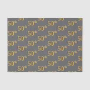 Grau, Imitats Gold 50. (Fünfzigste) Event Tissue P Seidenpapier