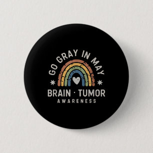 Grau in May Brain Tumor Awareness Grunge Button