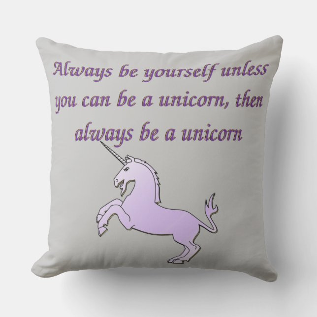 Grau ist immer ein Einhorn-Kissen Kissen (Vorderseite)