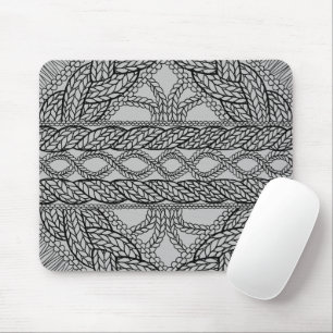 GRAU KABEL STRICK Maus Pad Mousepad