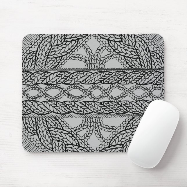 GRAU KABEL STRICK Maus Pad Mousepad (Mit Mouse)
