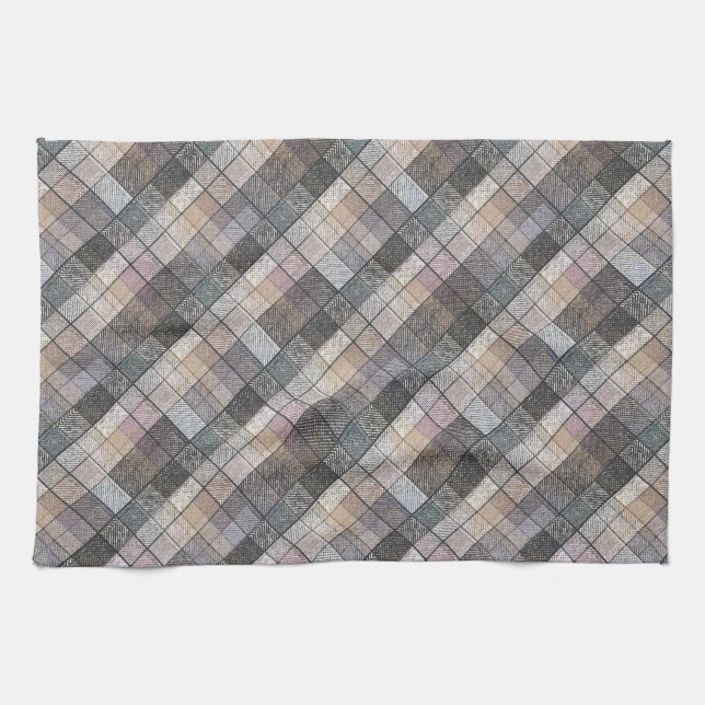 grau kariert. geschirrtuch (Horizontal)