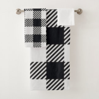 grau Kariert | Schachbretter Handtuch Badhandtuch Set
