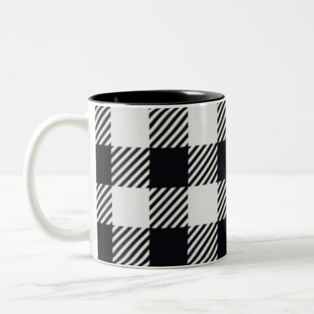 grau Kariert | Tasse von Schachbrettern (Links)