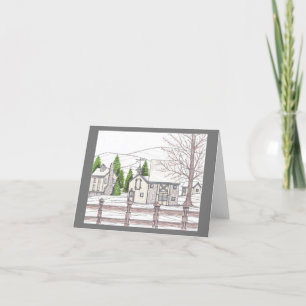 Grau-Karte für den steinernen Bauernhof Dankeskarte