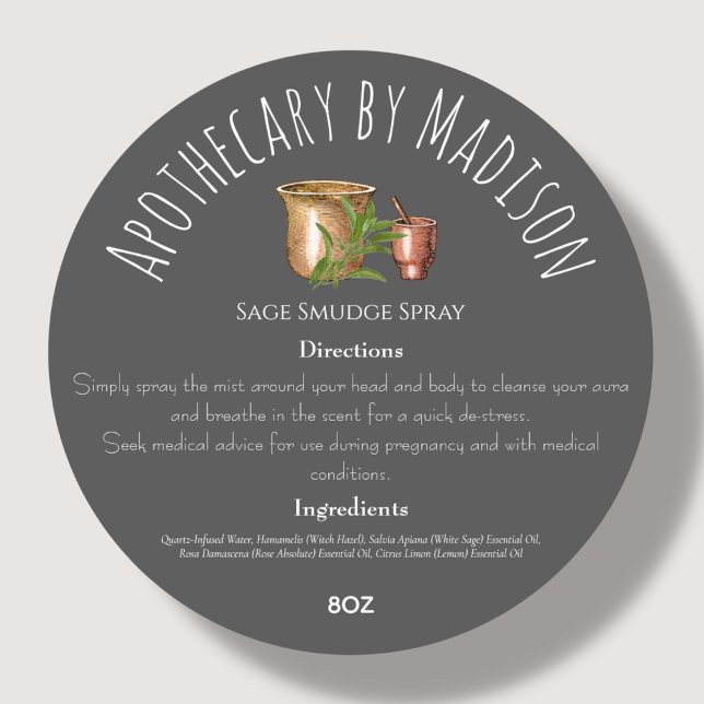 Grau | Kennzeichnung pflanzlicher Erzeugnisse Runder Aufkleber (Von Creator hochgeladen)