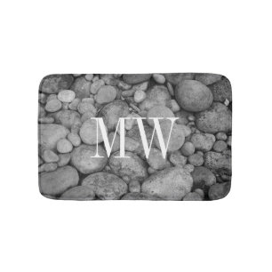 Grau-Kiesel-Monogramm-Badematte Badematte