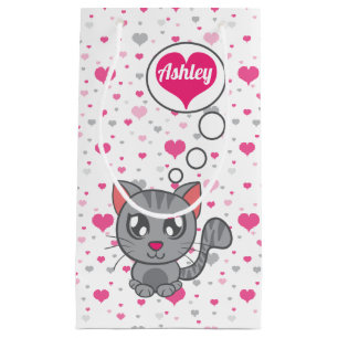 Grau Kitty Liebe Kleine Geschenktasche Geschenktüte