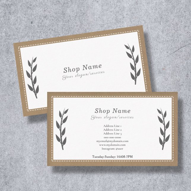 Grau, Kraft und rustikale Visitenkarte (Gray, Kraft & Rustic Business Card)