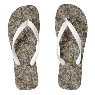 Grau, Kupfer und Türkis Marmor abstrakt Flip Flops