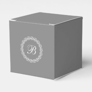 Grau Laurel Wreath mit benutzerdefinierter Monogra Geschenkschachtel