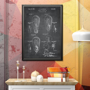 Grau Light Bulb Patent Poster