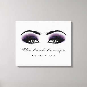 Grau Lila Makeup Artist Beauty Damask Lashes Leinwanddruck