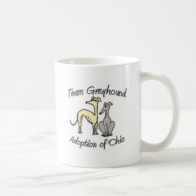 Grau-Logo-Tasse des Team-Windhund-2 Kaffeetasse (Rechts)