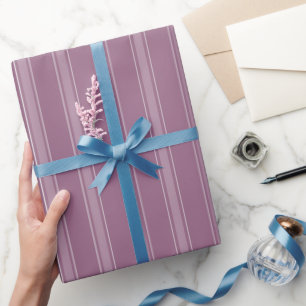 Grau Magenta & Hellgrau Magenta Streifen Geschenkpapier