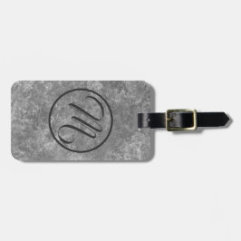 Grau-Marbid-Oval-Monogramm Gepäckanhänger