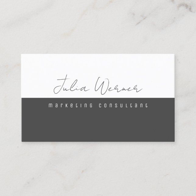 Grau Minimalistisch Modernes Berufliches Marketing Visitenkarte (Vorderseite)