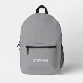 Grau minimalistischer benutzerdefinierter Name  Bedruckter Rucksack
