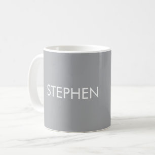 Grau minimalistischer benutzerdefinierter Name Kaffeetasse