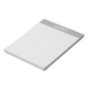 Grau minimalistischer benutzerdefinierter Name Notizblock