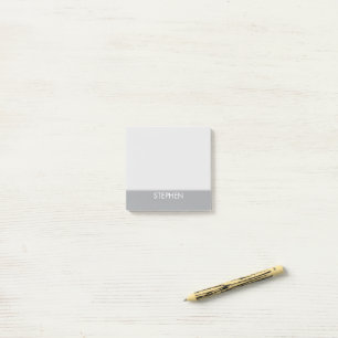 Grau minimalistischer benutzerdefinierter Name Post-it Klebezettel