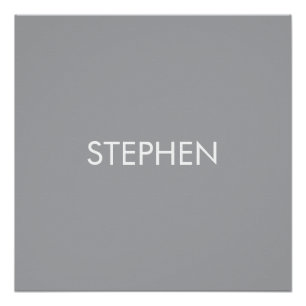 Grau minimalistischer benutzerdefinierter Name Poster
