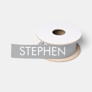 Grau minimalistischer benutzerdefinierter Name Satinband