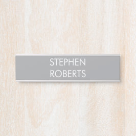 Grau minimalistischer benutzerdefinierter Name Türschild