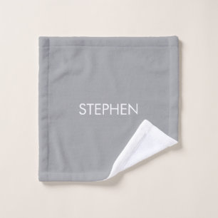 Grau minimalistischer benutzerdefinierter Name Waschlappen