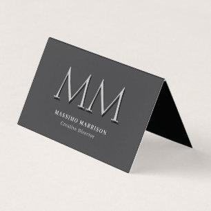 Grau minimalistischer professioneller Monogramm-St Visitenkarten