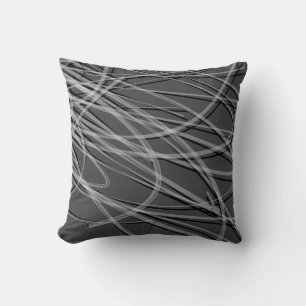 Grau mit Abstrakten Ribbons aus Weiß und Schwarz Kissen