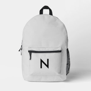 Grau Mit Monogramm Moderner Minimalistischer Chic Bedruckter Rucksack