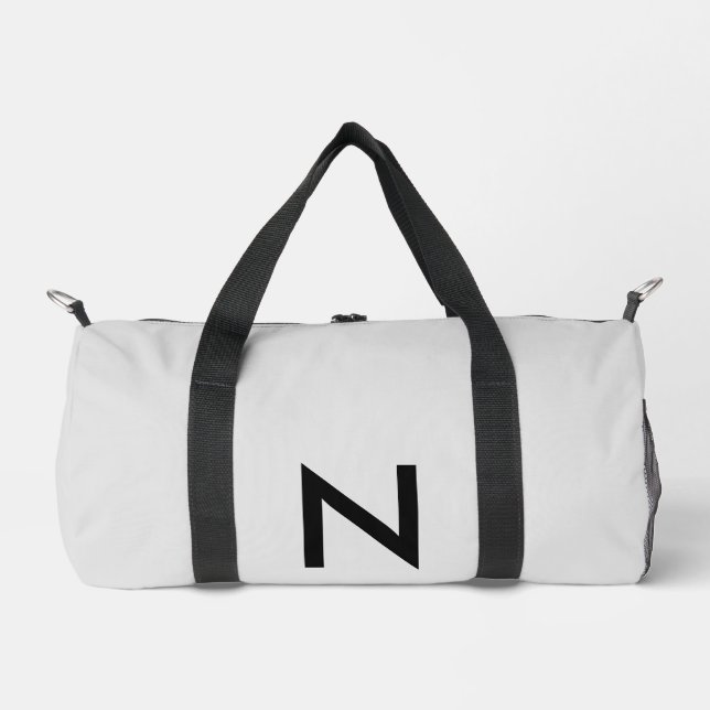 Grau Mit Monogramm Moderner Minimalistischer Chic  Bedruckter Rucksack (Vorderseite)