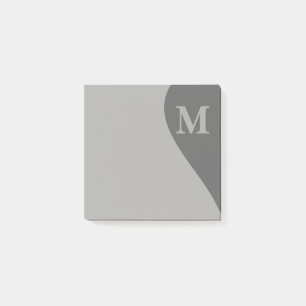 Grau mit Monogramm Post-it Klebezettel