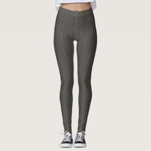 Grau mit Orange Pinstripes Leggings