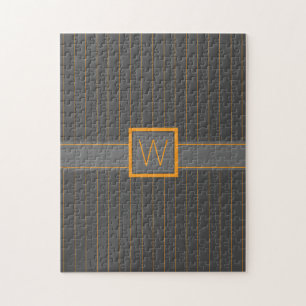 Grau mit Orange Pinstripes Puzzle