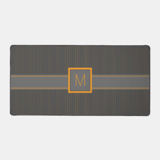 Grau mit Orange Pinstripes Schreibtischunterlage