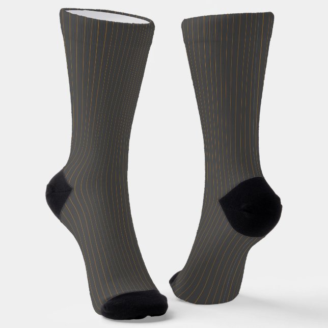Grau mit Orange Pinstripes Socken (Gewinkelt)