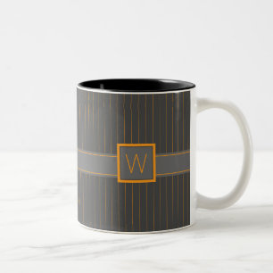 Grau mit Orange Pinstripes Tasse